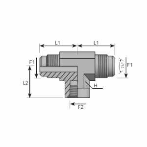 Branch Tee male JIC – fixed female BSPP. (TMJ.FFG.P)